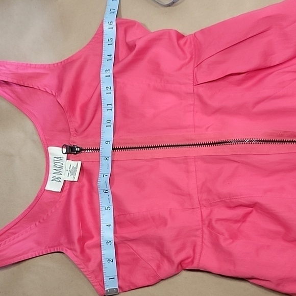 BB Dakota, Hot Pink Size 4, Barbiecore Fitted Dress, Full Zip Front Closure, EUC - Picture 7 of 11